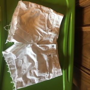 White jean shorts
