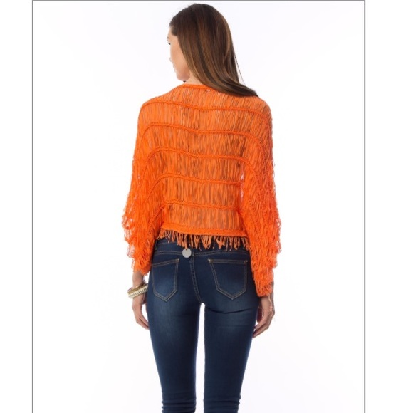 Orange Crush OS Weaved Poncho/Top - Picture 4 of 5