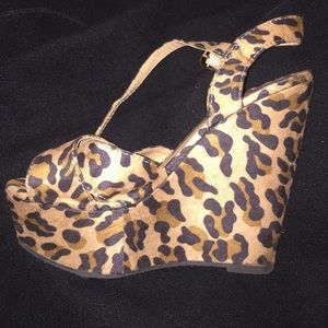 Cheetah print wedges
