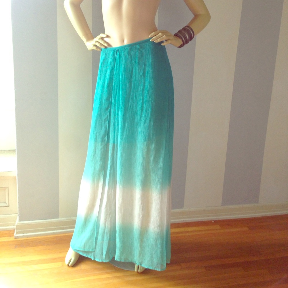 Chiffon overlay maxi skirt