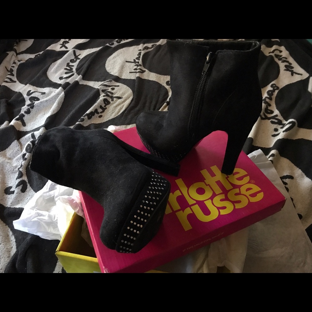 Black Booties with rhinestones