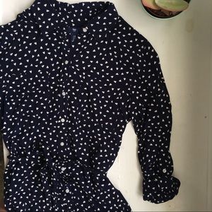 GAP navy and white shirt dress