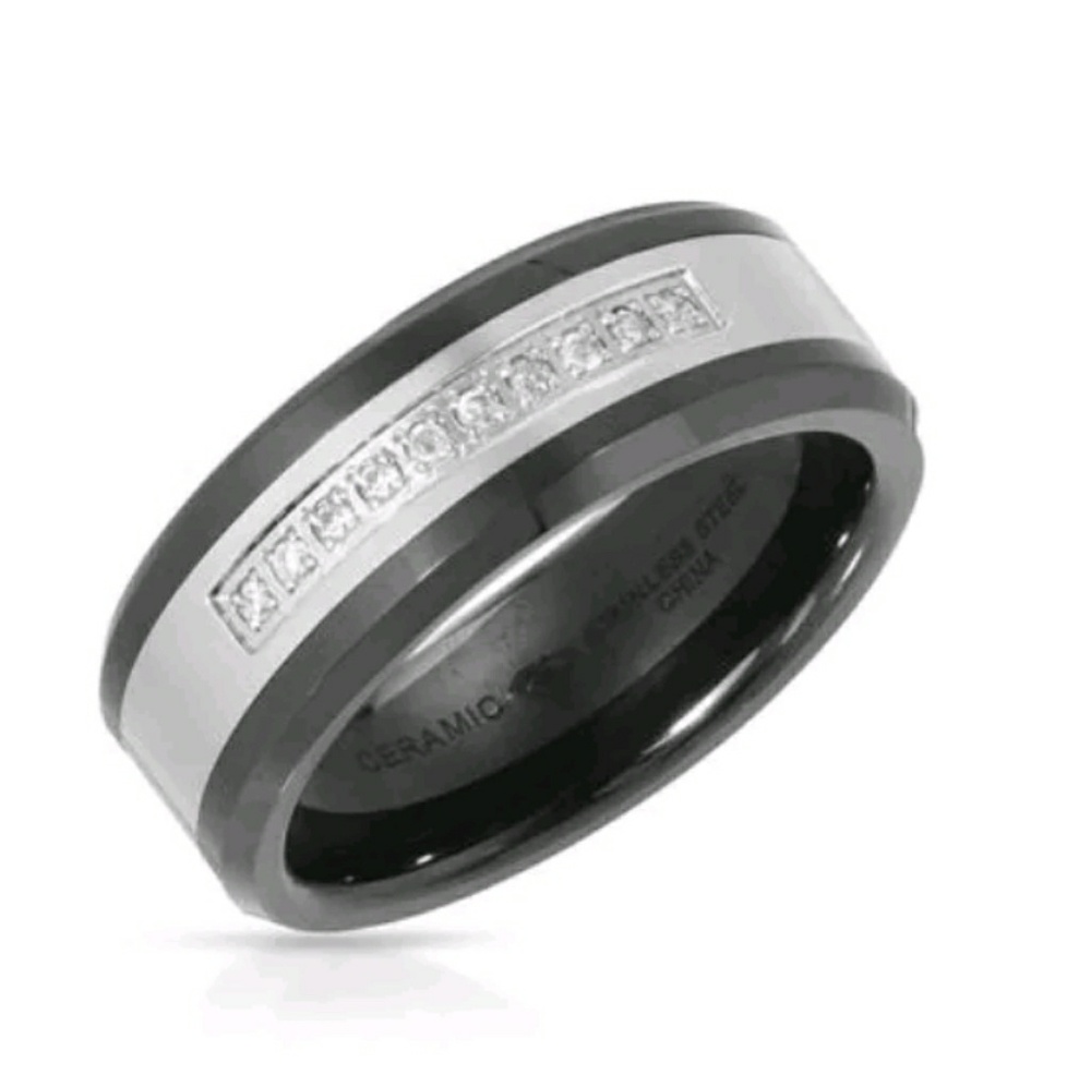 Ceramic Ring With Diamonds