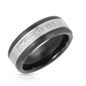 Ceramic Ring With Diamonds