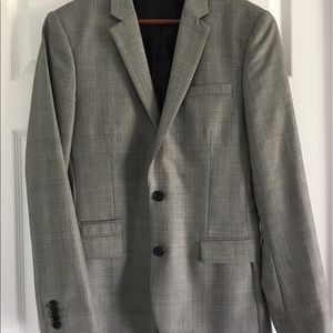 Express Men's Photographer Suit Jacket Grey Plaid