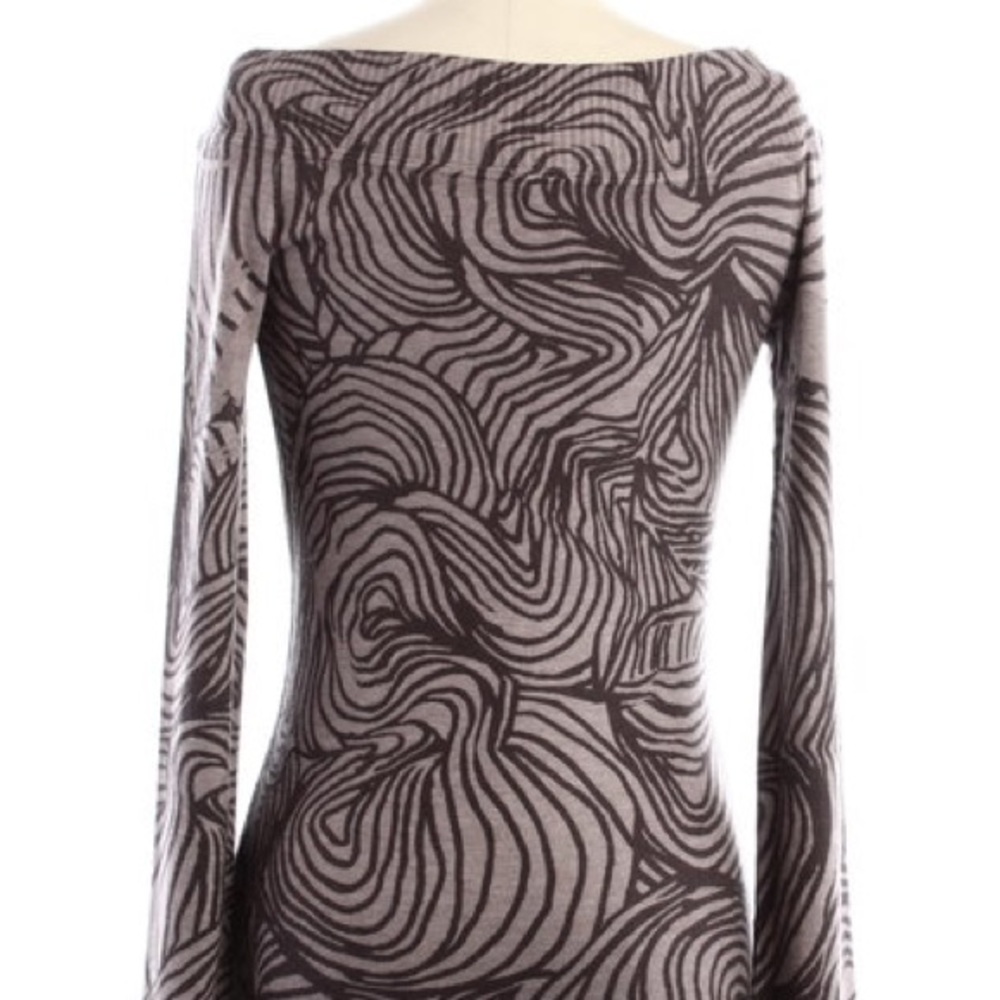 Noblita taupe printed sweater dress
