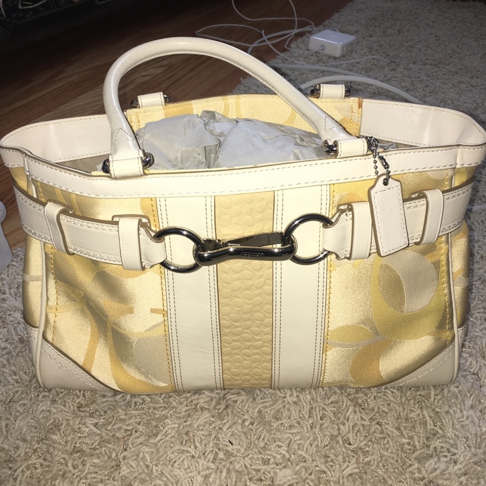 Coach Hamptons Optic Signature Stripe Bag