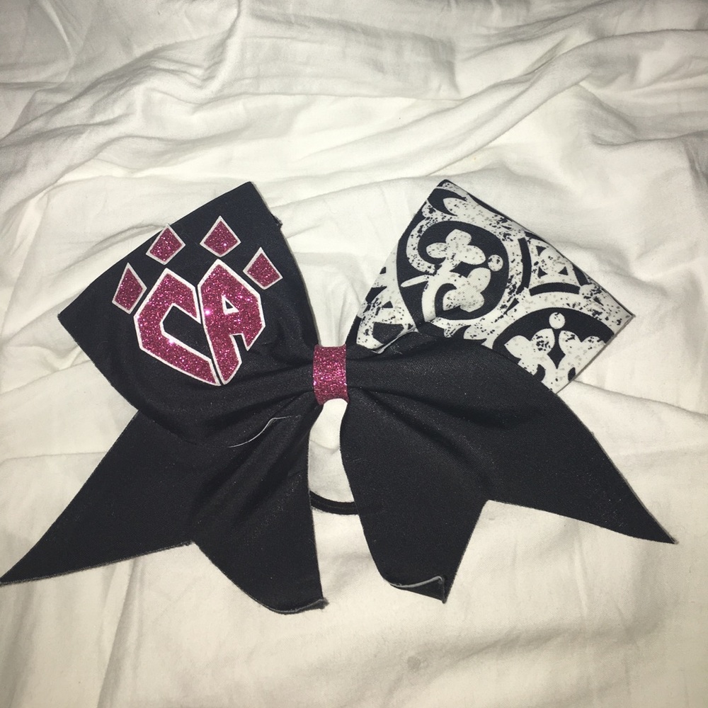 Cheer Athletics Black And Pink Cheer Bow