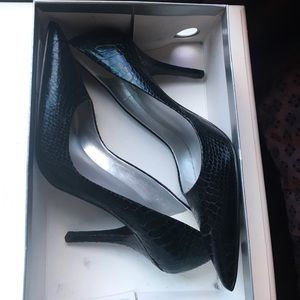 Worthington Black Snakeskin Heels