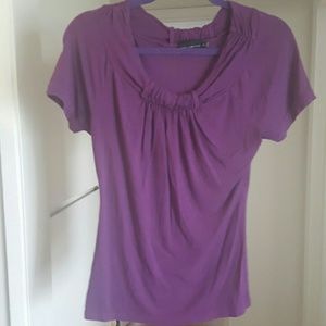 The Limited Purple Scrunch Blouse