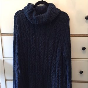 PRICE DROP - Stunning FP Navy Open Back Turtleneck