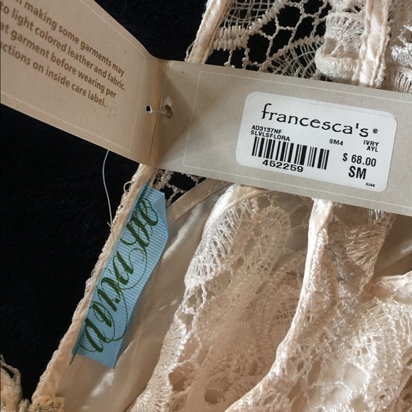 $68 {Francesca's} White Sleeveless Lace Dress - Picture 6 of 8