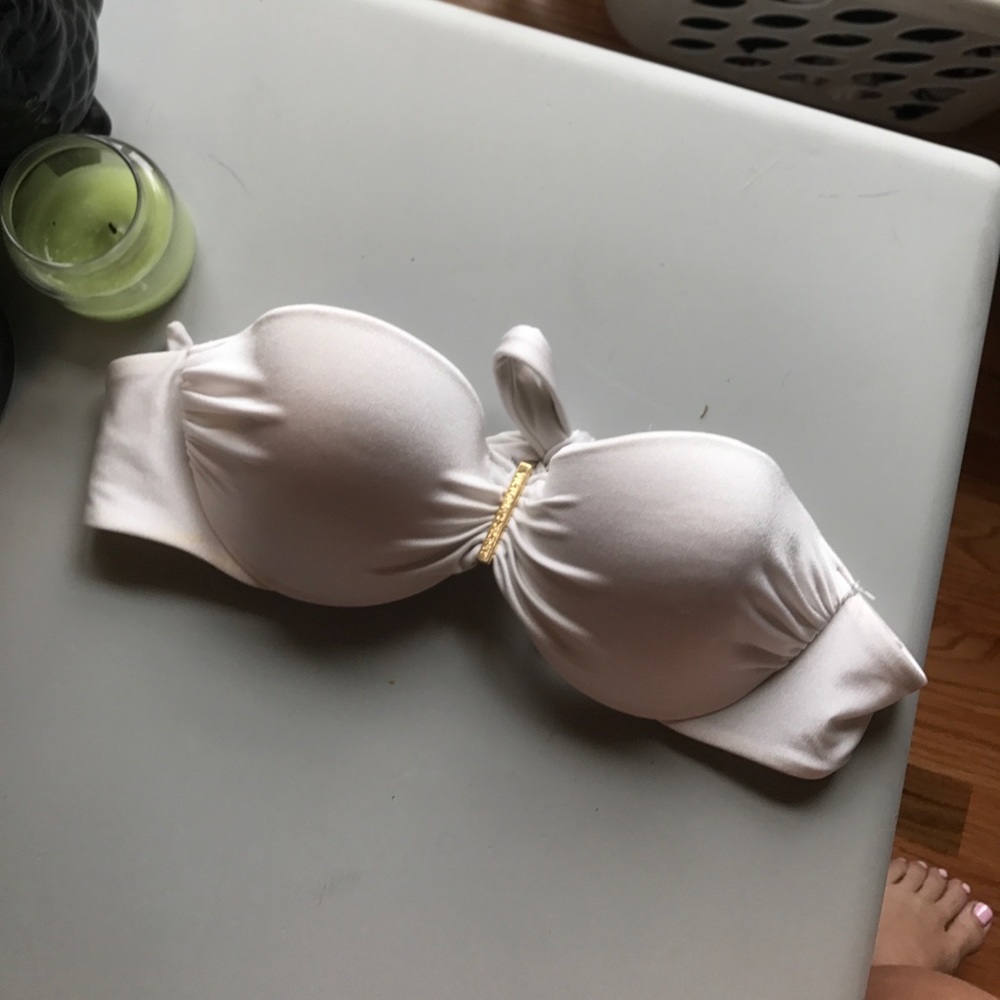 White bandeau swim top from Victoria's Secret
