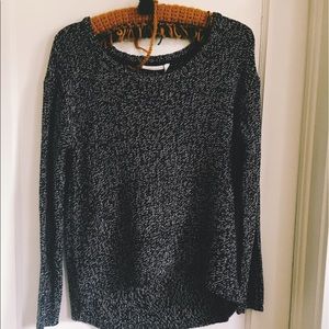 Knit Sweater with faux leather elbow pads