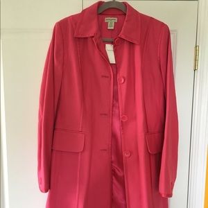 BNWT Banana Republic hot pink walking coat