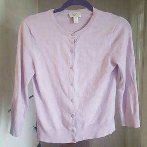 Anne Taylor Loft Purple Pearl Cardigan