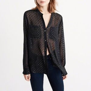 Abercrombie Fitch Women's Shine Blouse, Black, S