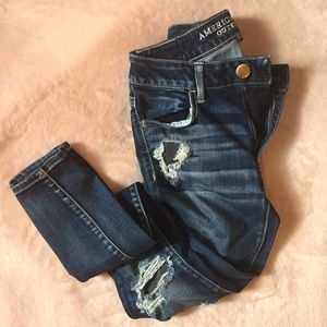 American Eagle distressed denim jeggings