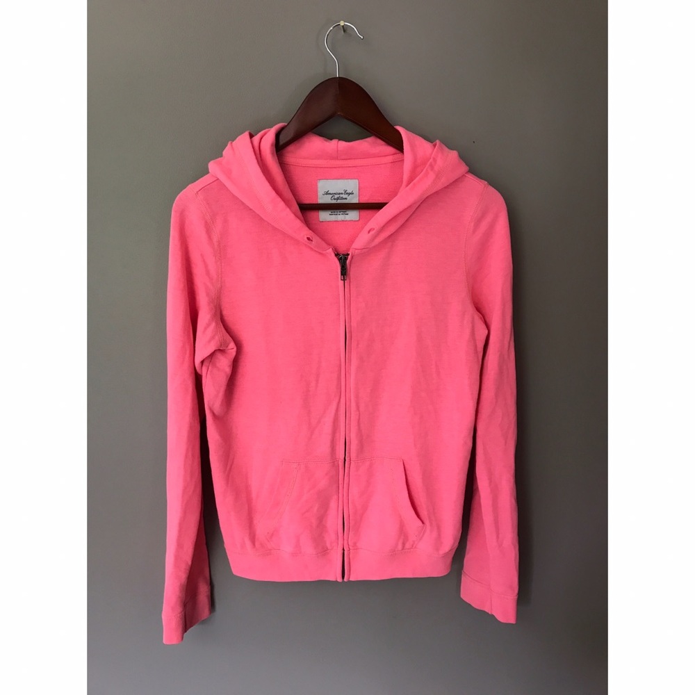 *American Eagle*pink zip up casual hoodie