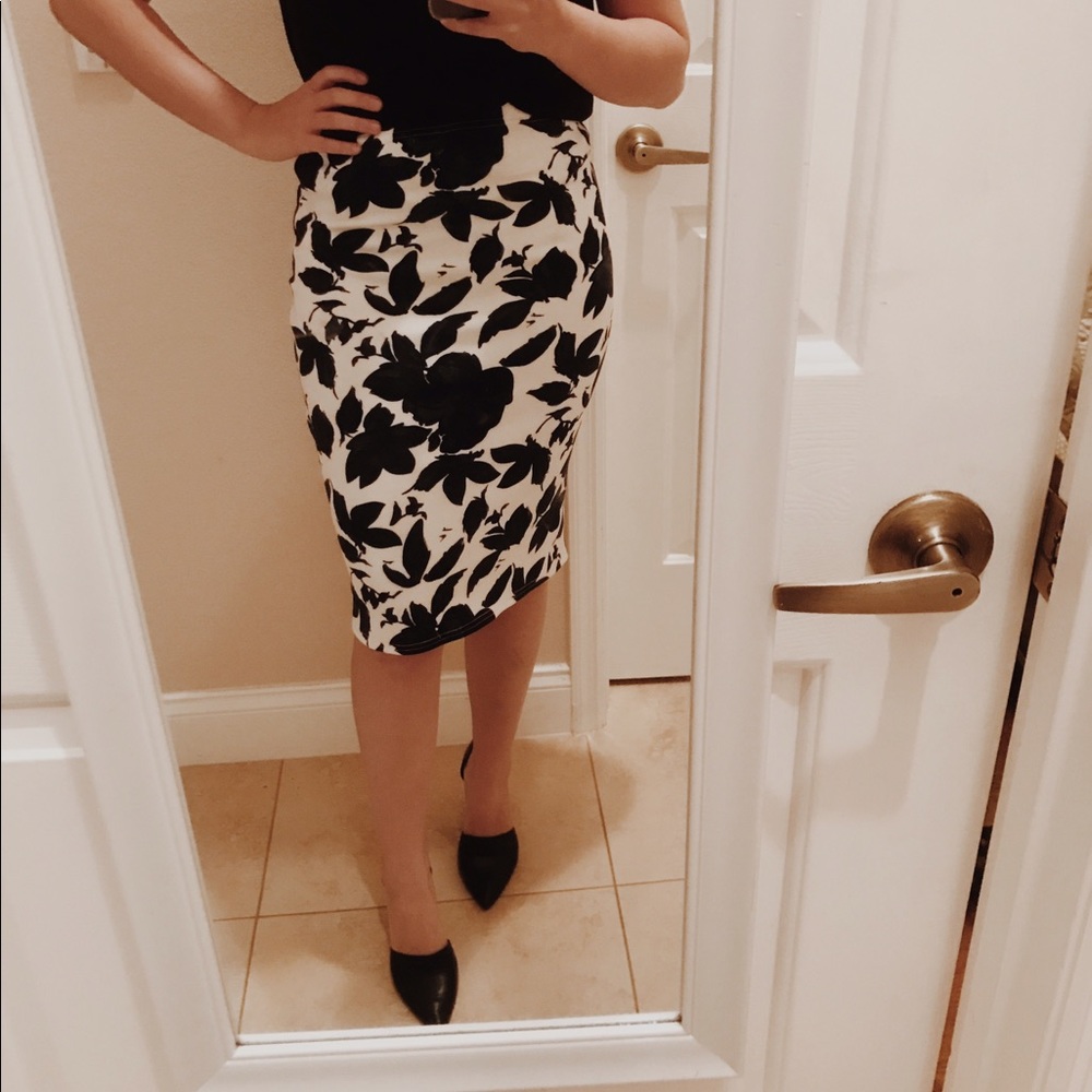 Floral pencil skirt