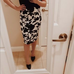 Floral pencil skirt