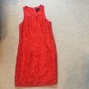 Red eyelet Laundry dress