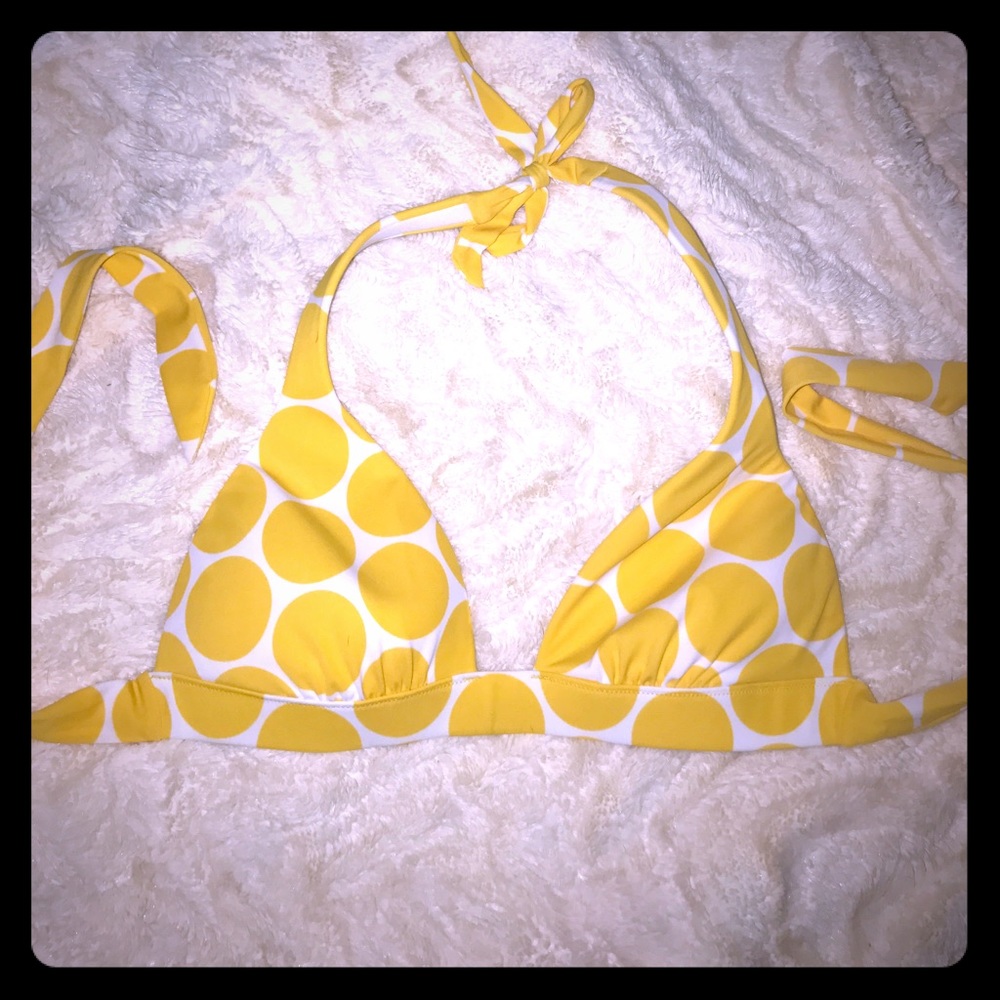 NWOT Victoria's Secret yellow polka dot bikini top