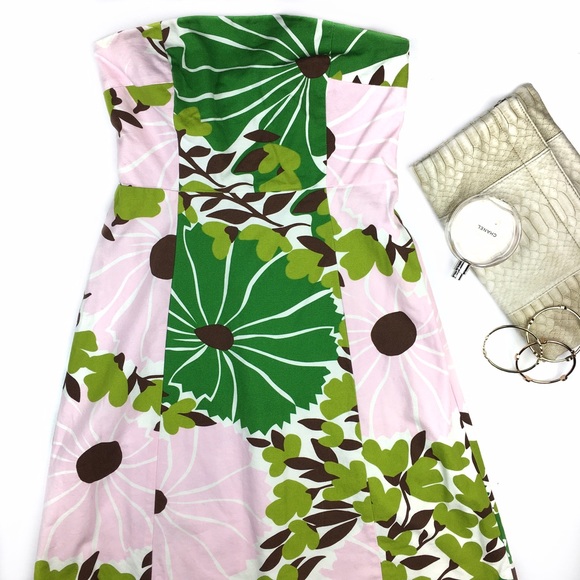 J. Crew Dresses & Skirts - J. Crew Strapless Square Neck Floral Print Dress