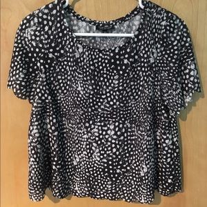 TOPSHOP crop top with scalloped hems