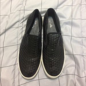 Faux Leather Slip Ons