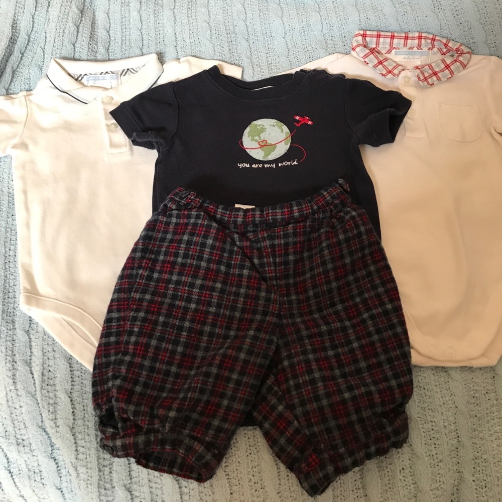 Janie and Jack onesie polo with pants