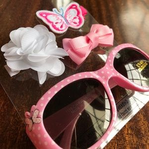 Bundle of children's bows and sunglasses NWT