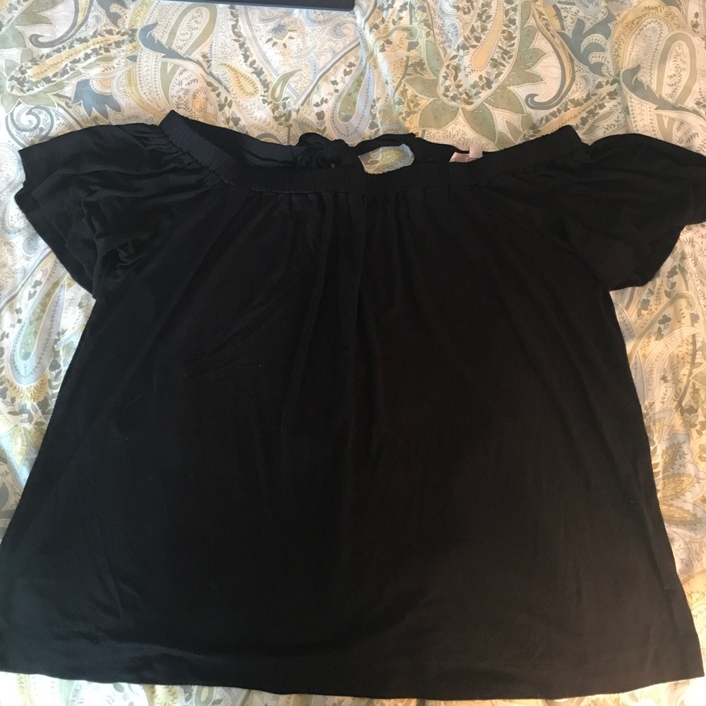LOFT black off shoulder tie-back top