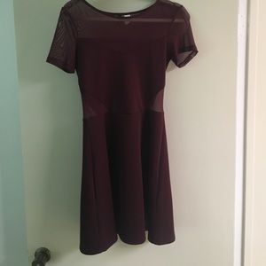 Red/Purple H&M mesh cut-out dress