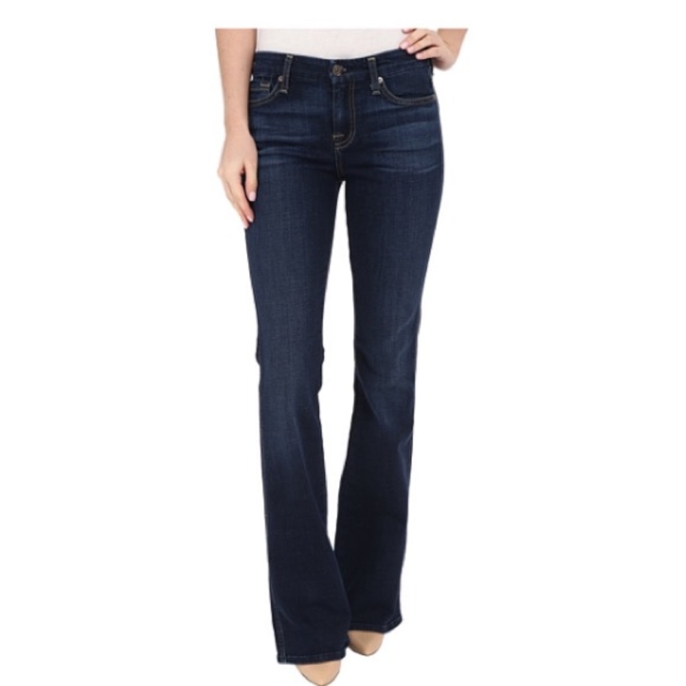 7 for all mankind high rise flare blue jeans