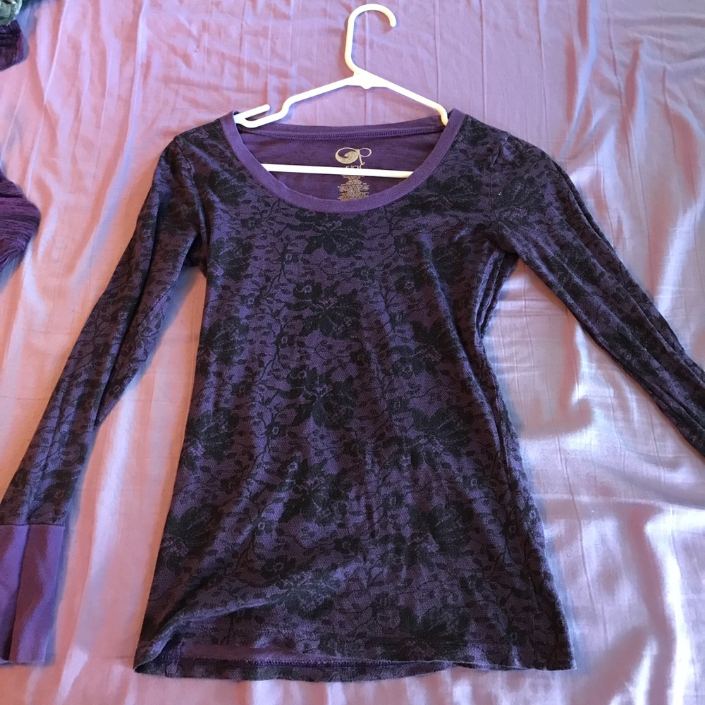 Purple lace looking long sleeved shirt