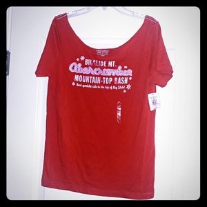 New Abercrombie Red Vintage Off Shoulder Tee! L