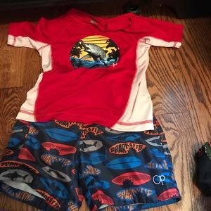 Shark Bathing suit and matching swim shirt