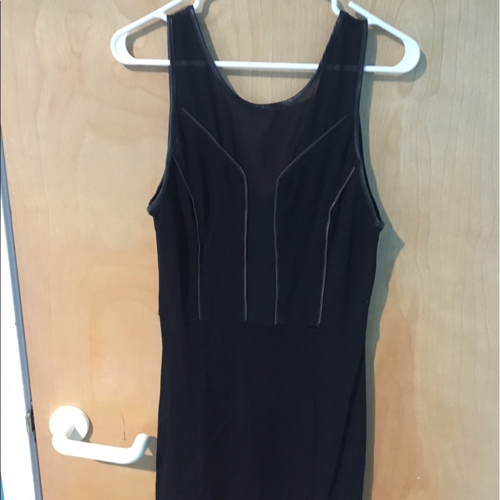 ASTR black bodycon with leather and zipper details