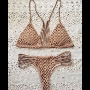 Nude mesh bikini