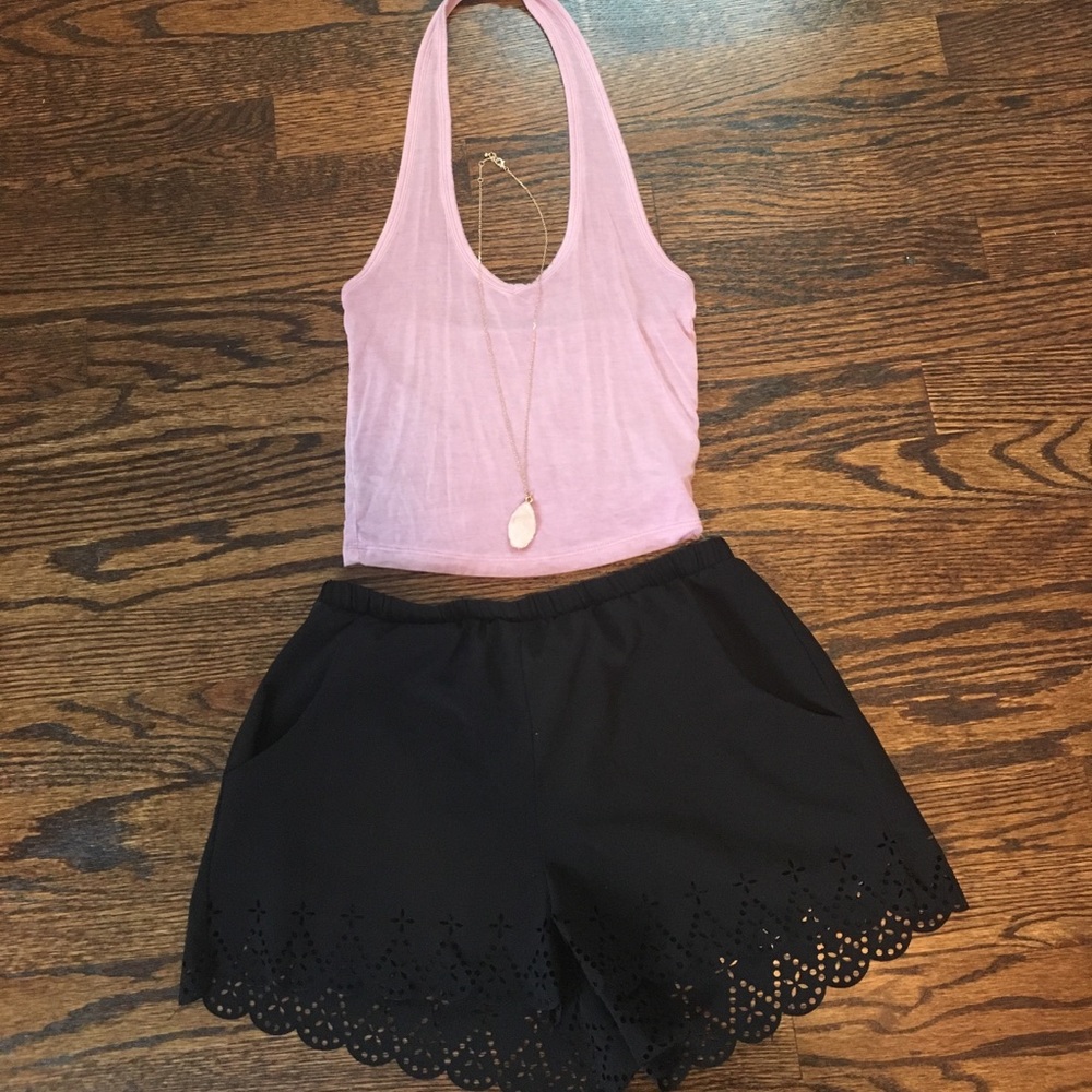Black flowy shorts