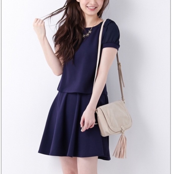 Navy saparetes dress. Brand new. - Picture 1 of 3