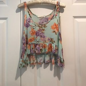 🌺Green Floral Crop Top tank