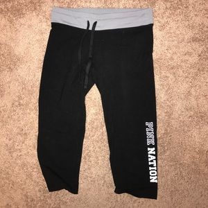 Vs Pink Cropped Yogas