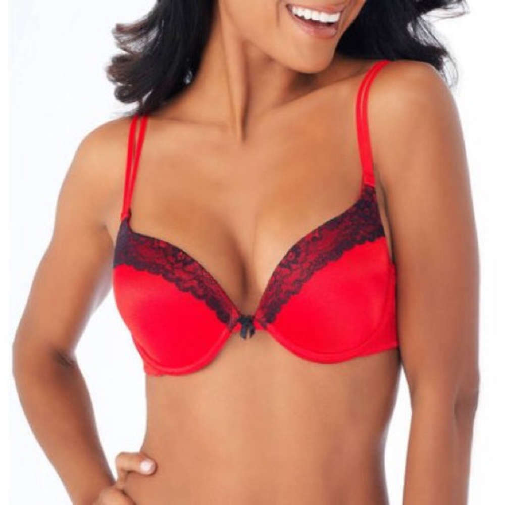 *Vassarette* sexy red and black lace push up bra