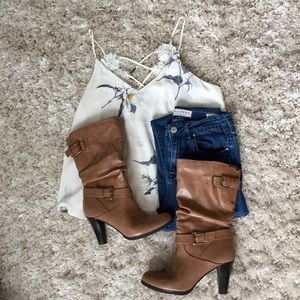 👢Heeled Tan Boots👢