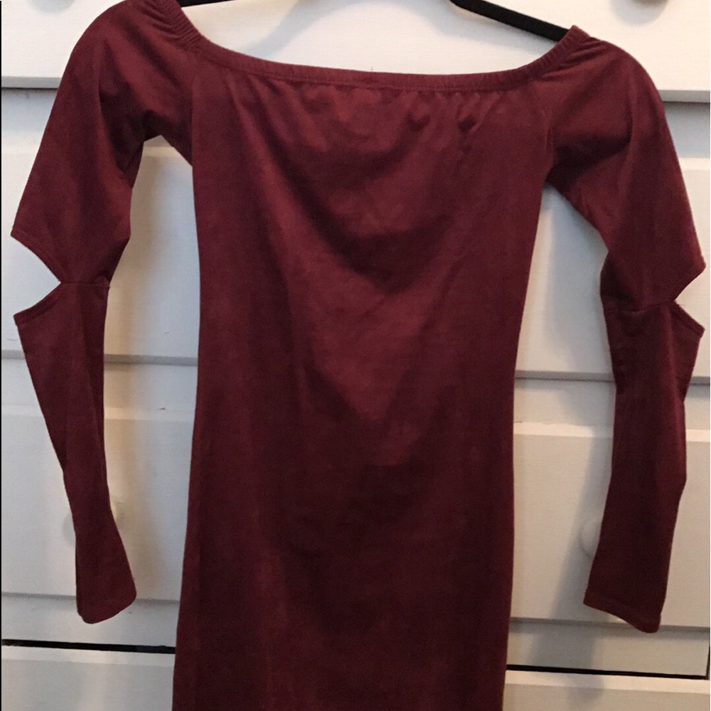 maroon tight dress