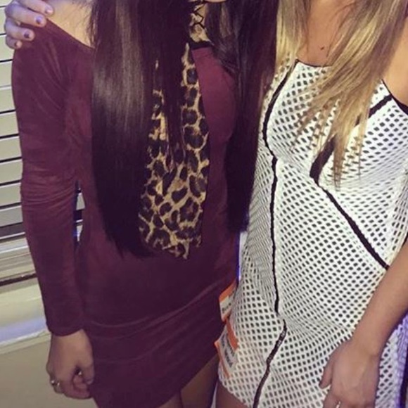 maroon tight dress - Picture 2 of 2