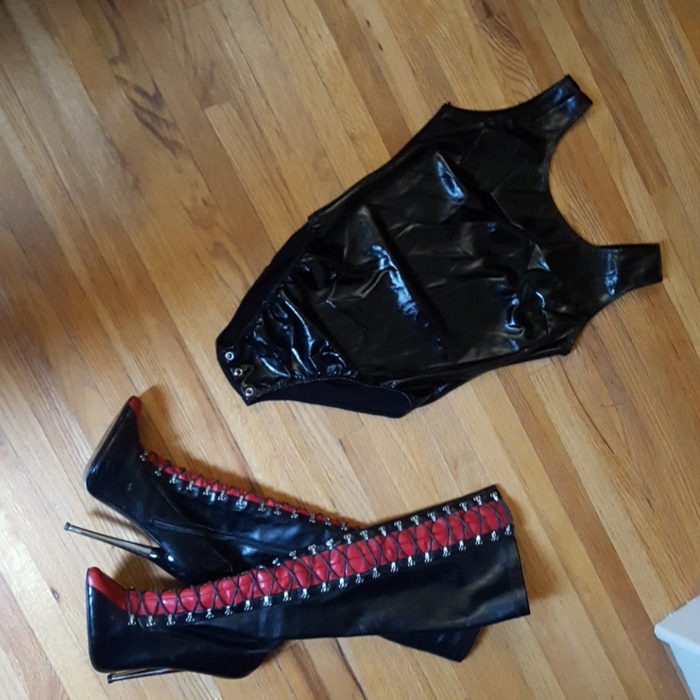 Hot Pleather Bodysuit!