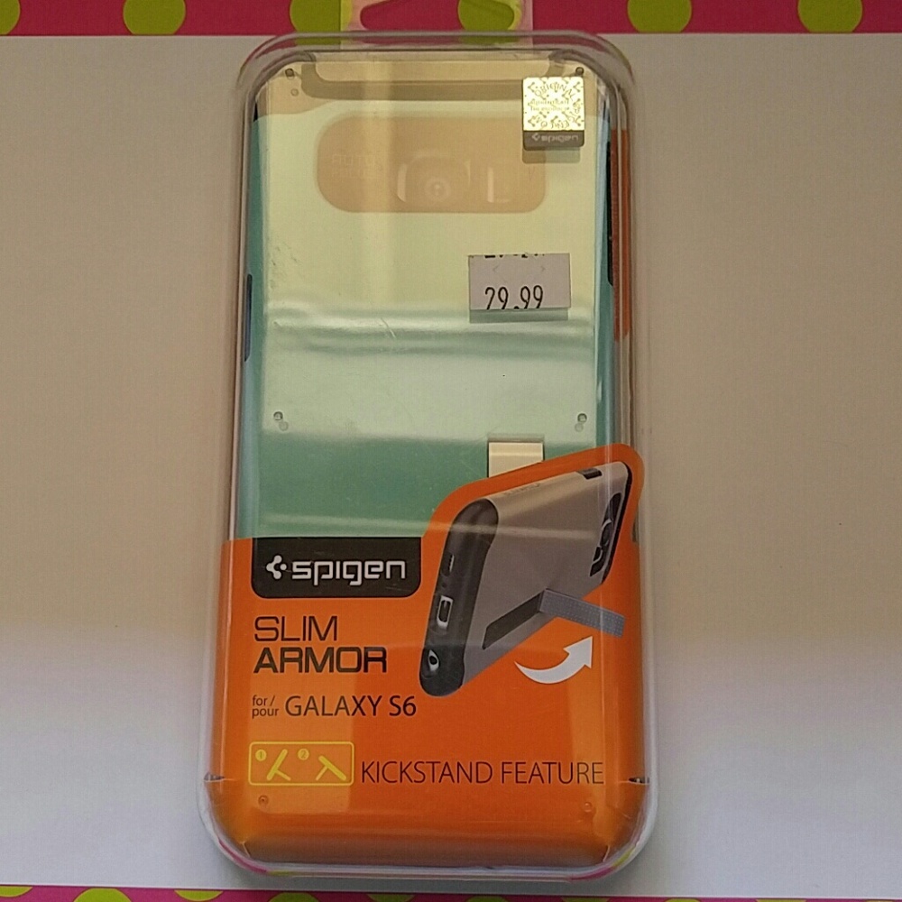 case spigen for galaxy s6 color black-mint new